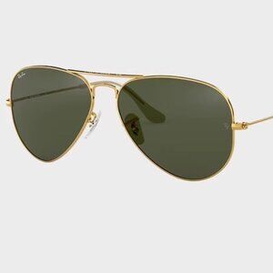 Ray-Ban Aviator Sunglasses – Gold Frame, Green Lens
